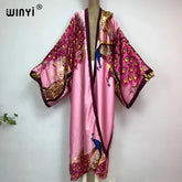 Summer Classic Print African Women – Sexy Boho Maxi Long Sleeve Kaftan Dress - Free Delivery Worldwide only at Flexi Africa